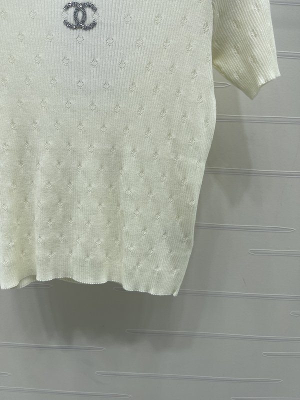 샤넬 칼라 니트 반팔 티셔츠 001-183246
