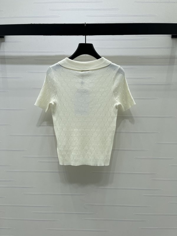 샤넬 칼라 니트 반팔 티셔츠 001-183246