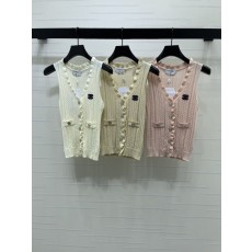 러플 니트 V 조끼 001-183248