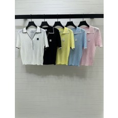 샤넬 칼라 니트 반팔 티셔츠 001-183251