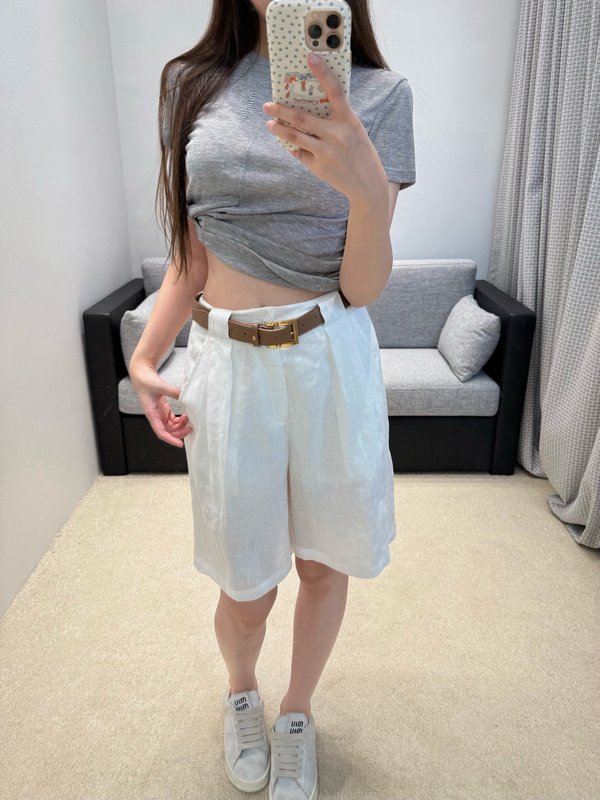 샤넬 린넨 플리츠 쇼츠 001-183254