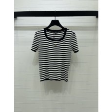 샤넬 스퀘어 넥 스트라이프 니트 반팔 001-183255