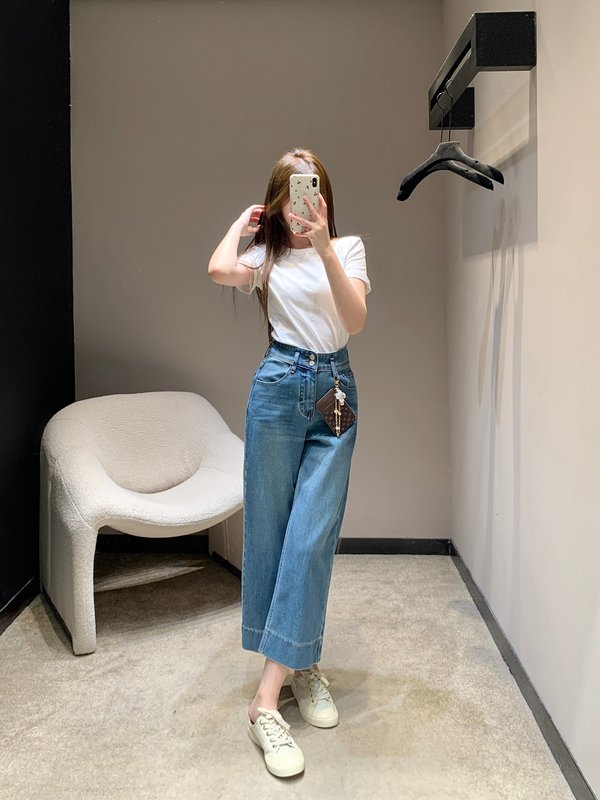 루이비통 메탈 플라워 체인 가방 데님 팬츠 001-183264