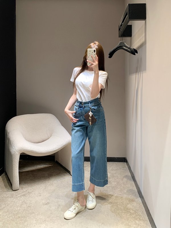 루이비통 메탈 플라워 체인 가방 데님 팬츠 001-183264