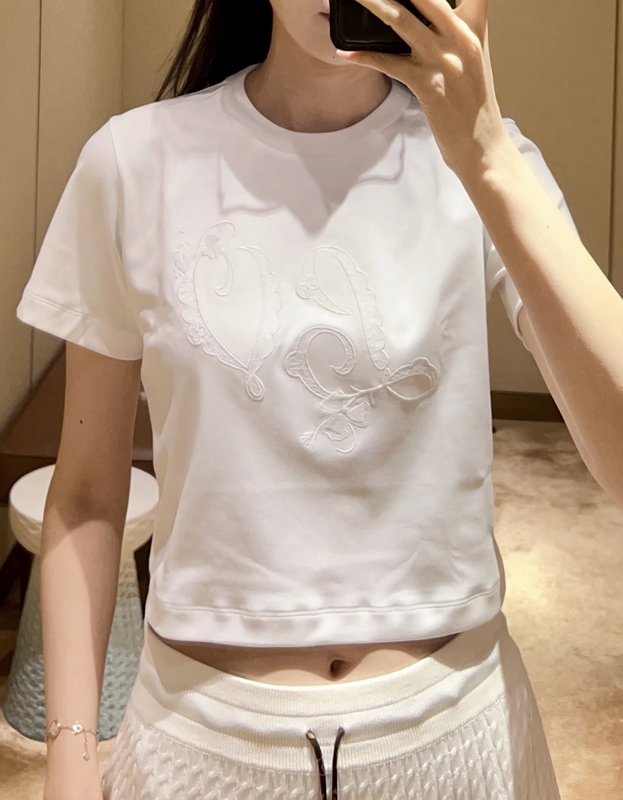 루이비통 자수 레이스 숏티셔츠 001-183267