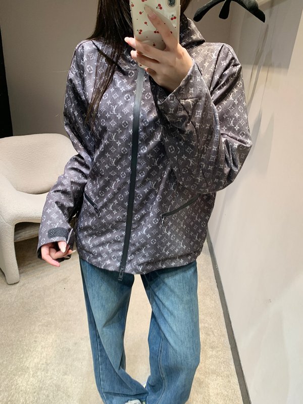 루이비통 모노그램 프린트 후드 트렌치 코트 001-183319