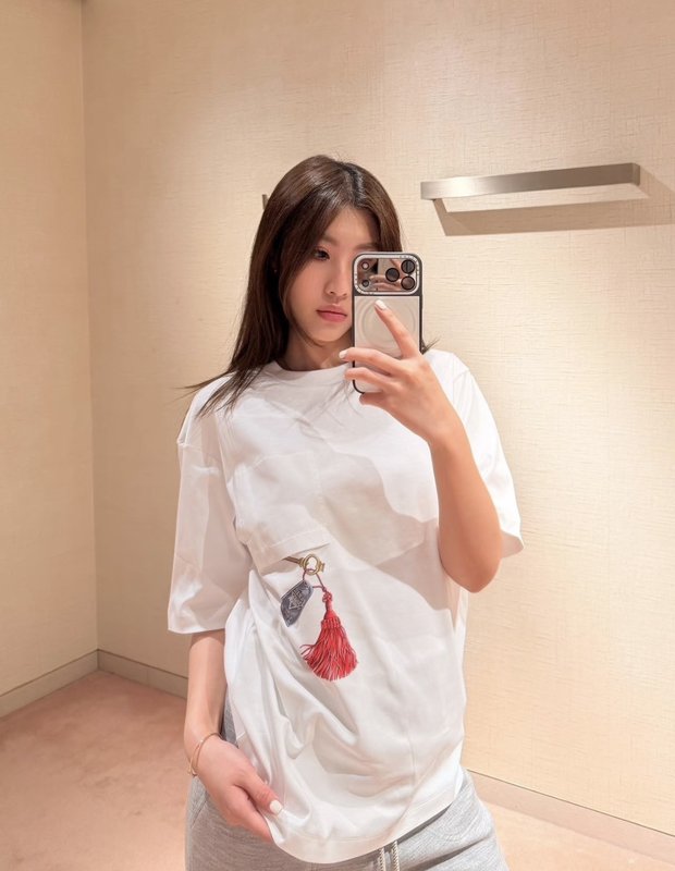 루이비통 키 프린트 프린지 루즈핏 반팔 티셔츠 001-183398