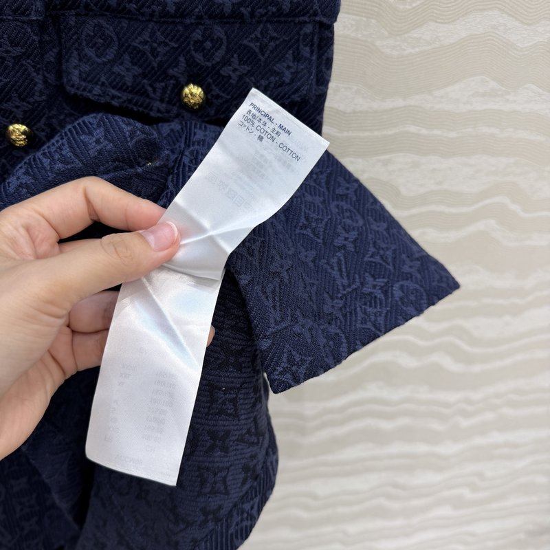 네이비 블루 모노그램 데님 조끼 원피스 001-183409