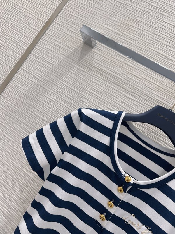 루이비통 스트라이프 반팔 티셔츠 여성용 001-183414