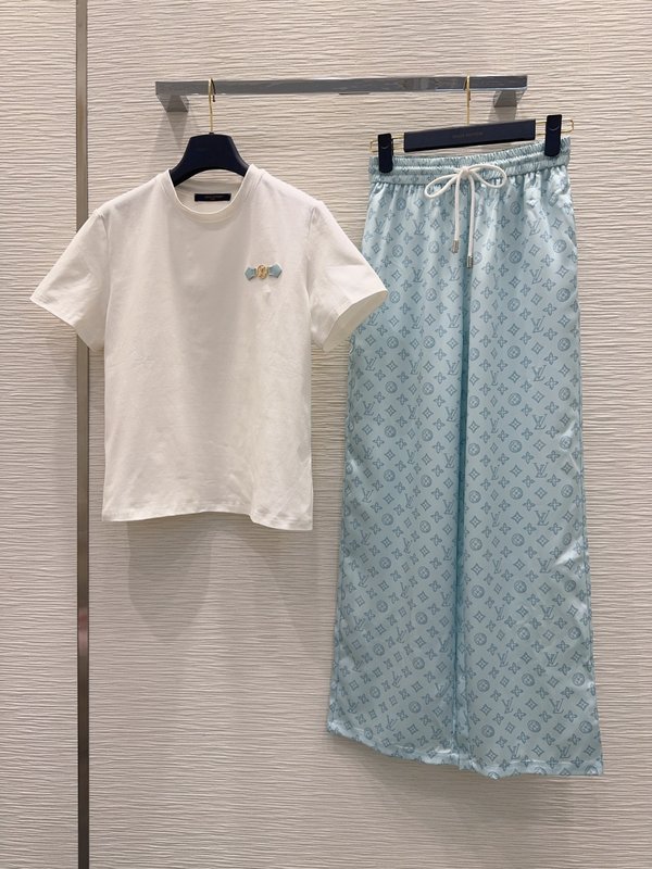 루이비통 모노그람 프린트 티셔츠 세트 001-183452