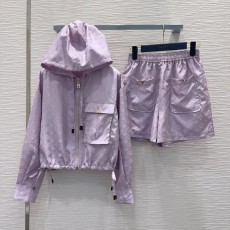 커스텀 자카드 컷오프 원단 재킷 반바지 세트 001-183467