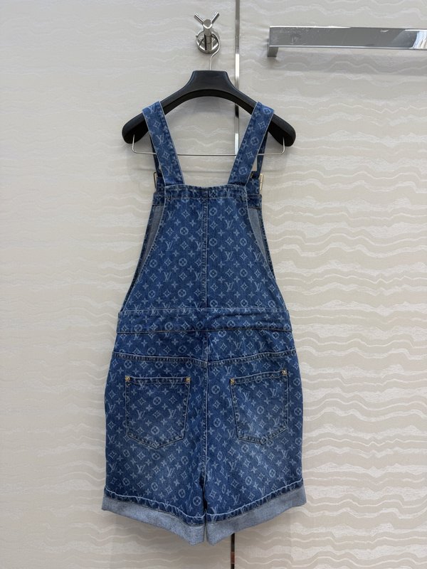 레트로 워싱 블루 데님 오버롤 팬츠 001-183504