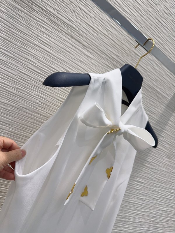 루이비통 뉴 화이트 민소매 원피스 001-183512