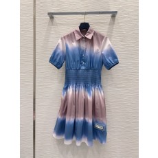 루이비통 여성 타이 다이 셔츠 드레스 001-183526