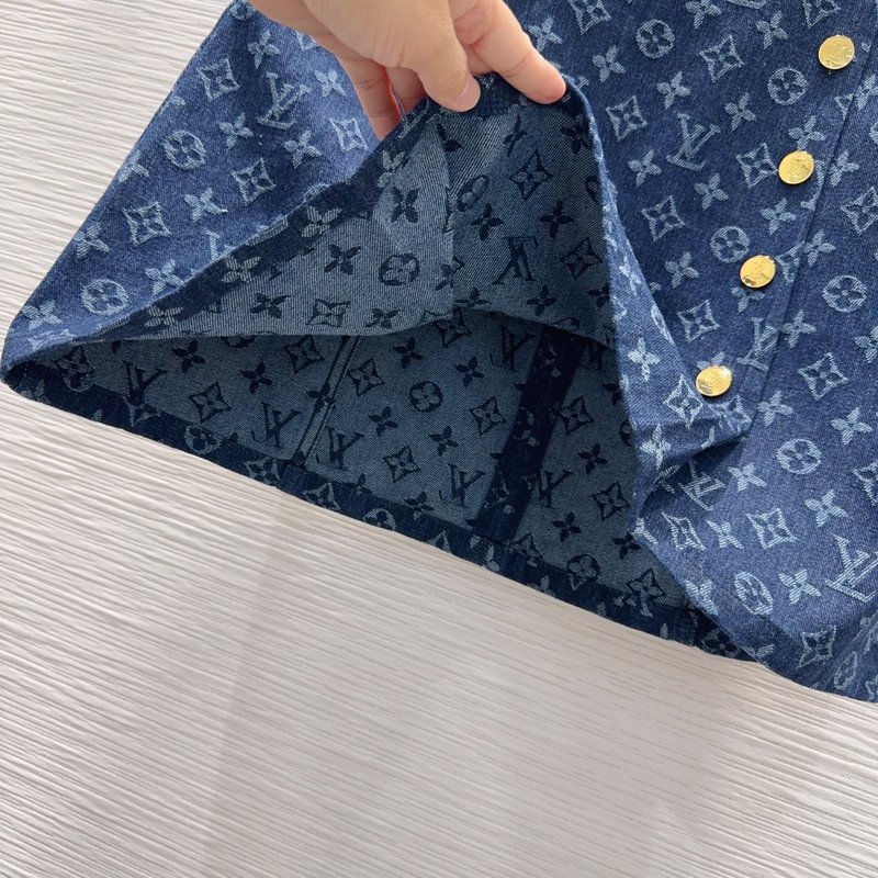 루이비통 데님 미니스커트 하이웨이스트 001-183596