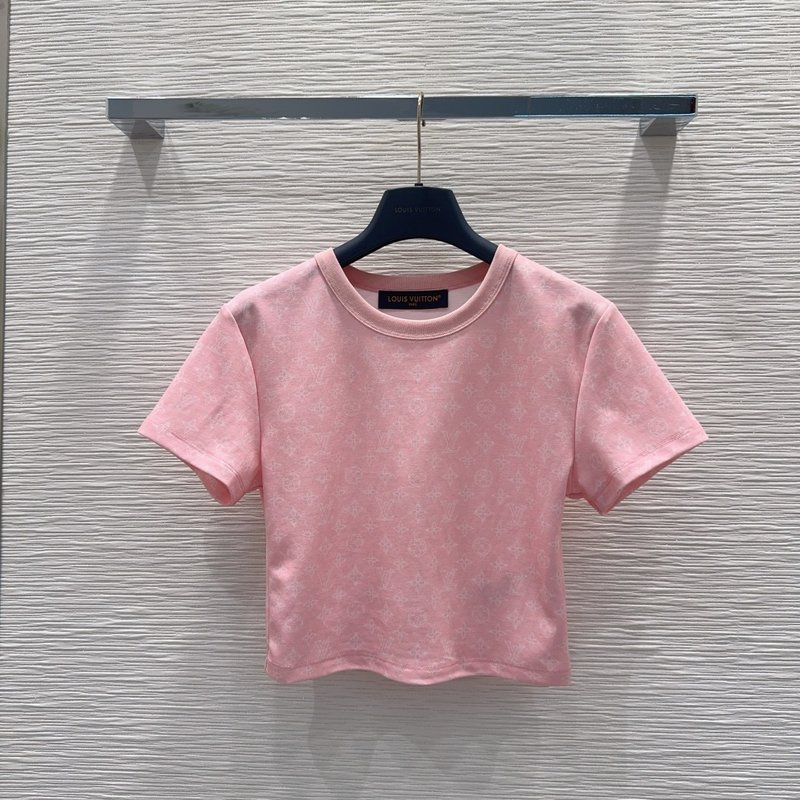 루이비통 여성 핑크 반팔 티셔츠 001-183608