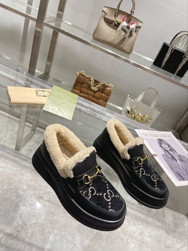 구찌 울 블렌드 말衔扣 로퍼 스노우 부츠 001-183779