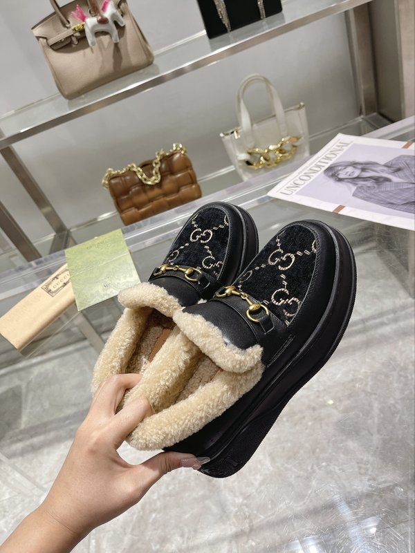 구찌 울 블렌드 말衔扣 로퍼 스노우 부츠 001-183779