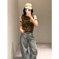 로에베 올리브그린 스플라이스 라글란 티셔츠 001-183883