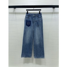 로에베 라인스톤 와이드 데님 팬츠 001-183884