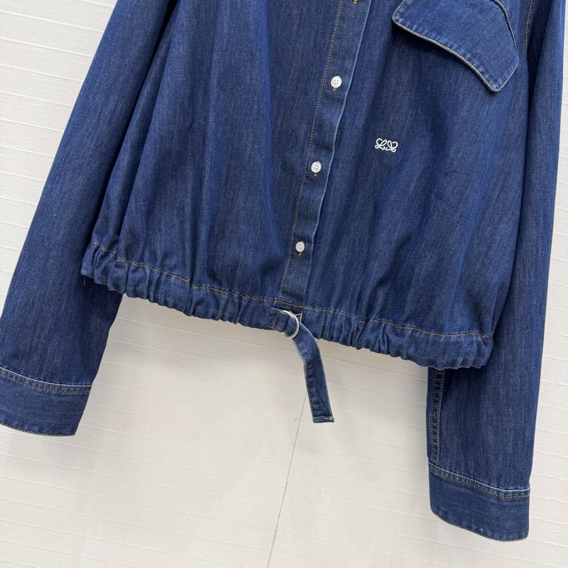 Loew 빈티지 데님 셔츠 칼라 자켓 001-183934