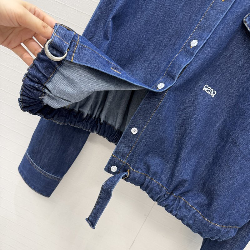 Loew 빈티지 데님 셔츠 칼라 자켓 001-183934