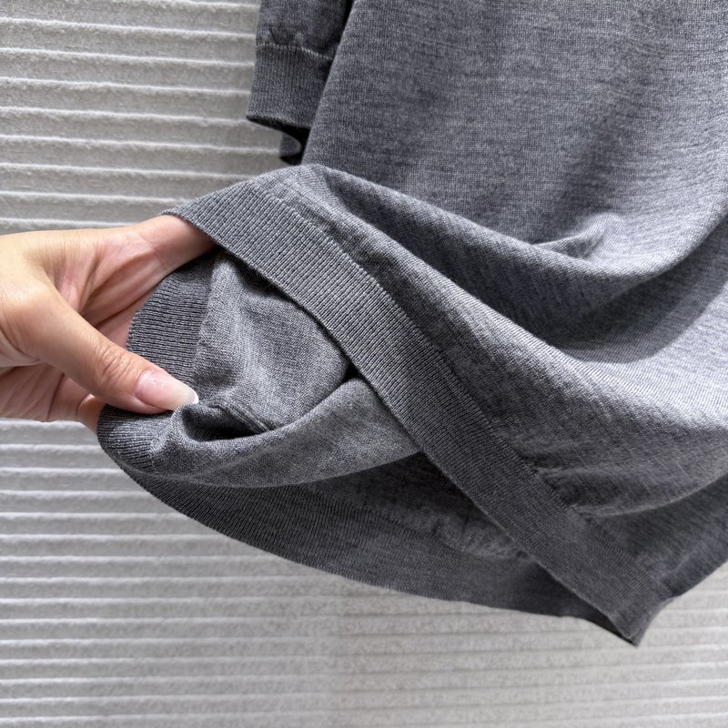로에베 그레이 울 반팔 티셔츠 001-183947