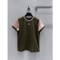로에베 얼리 스프링 컬러 블록 라글란 반팔 티셔츠 001-183956