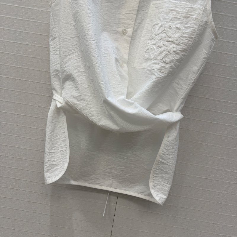 로에베 로고 자수 민소매 셔츠 001-183970
