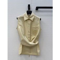 로에베 자수 민소매 셔츠 불규칙한 헴 001-183972