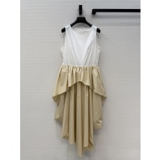 로에웨 컬러블록 주름 페플럼 원피스 001-183988