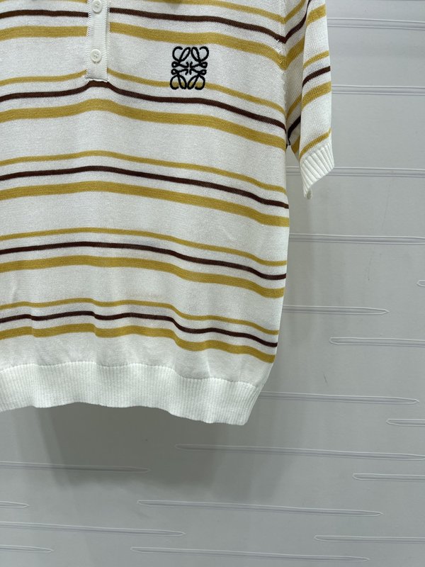 로에베 칼라 스트라이프 니트 반팔 001-184003