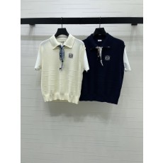 로에베 스카프 칼라 자수 니트 반팔 001-184010