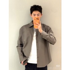 로에베 컬러 블록 로고 자수 칼라 셔츠 001-184025