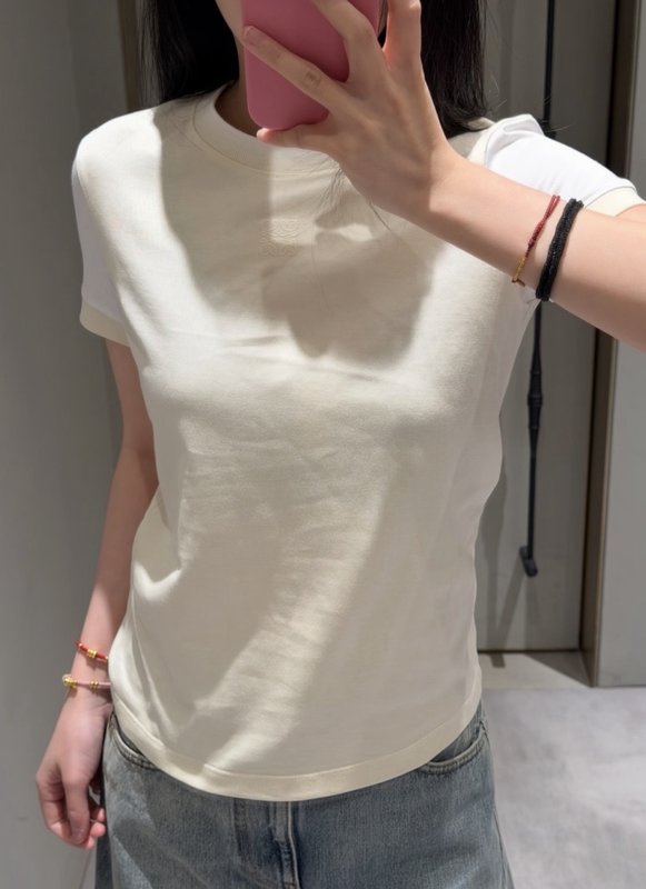 로에베 스파이더 슬리브 컬러블럭 반팔 티셔츠 001-184027