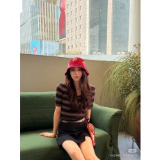 로에베 블랙 브라운 스트라이프 니트 반팔 001-184028