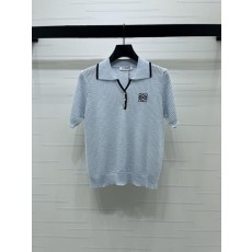 로에베 자수 로고 니트 칼라 반팔 001-184036