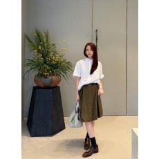 로에베 올리브그린 불규칙 버블 스커트 001-184061