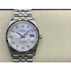 롤렉스 데이트저스트 36mm 쉘 다이아몬드 5 줄 스틸 001-184553