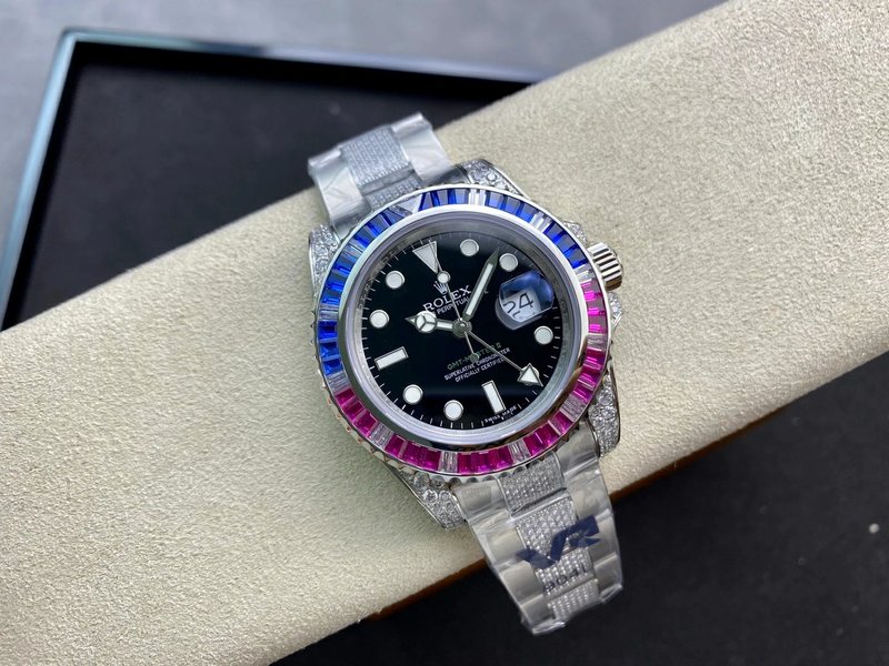 롤렉스 GMT 마스터 II 풀 다이아몬드 럭셔리 워치 001-184561
