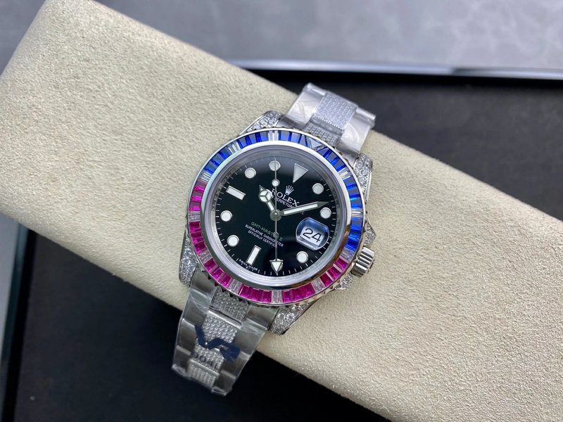 롤렉스 GMT 마스터 II 풀 다이아몬드 럭셔리 워치 001-184561