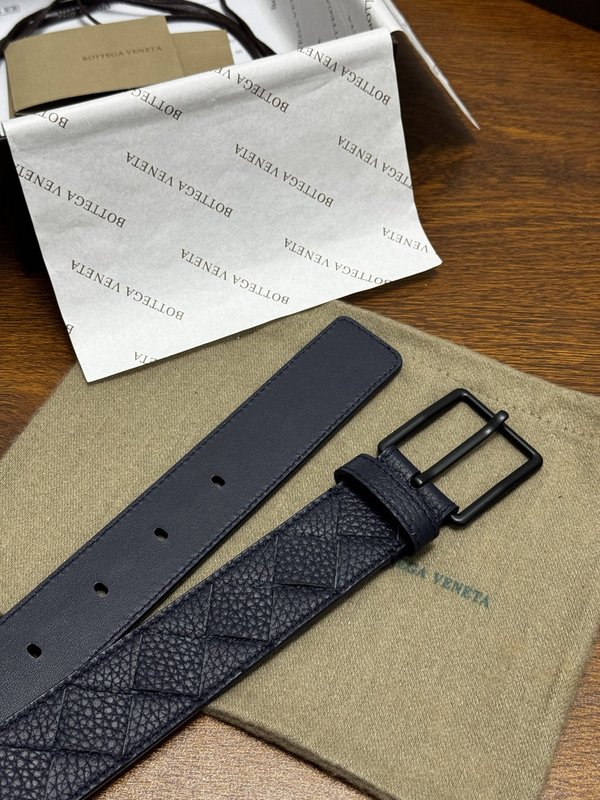 BV 3.5cm 리치 그레인 웨빙 가죽 벨트 001-185308