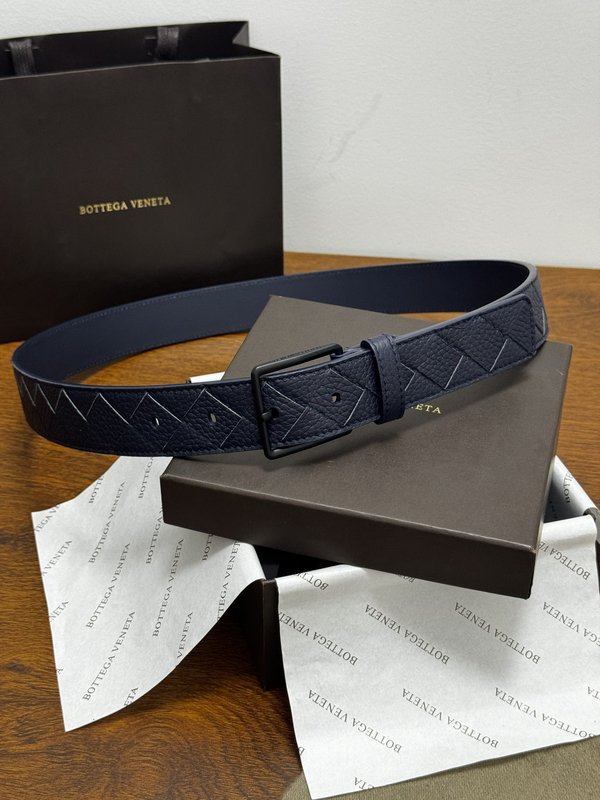 BV 3.5cm 리치 그레인 웨빙 가죽 벨트 001-185308