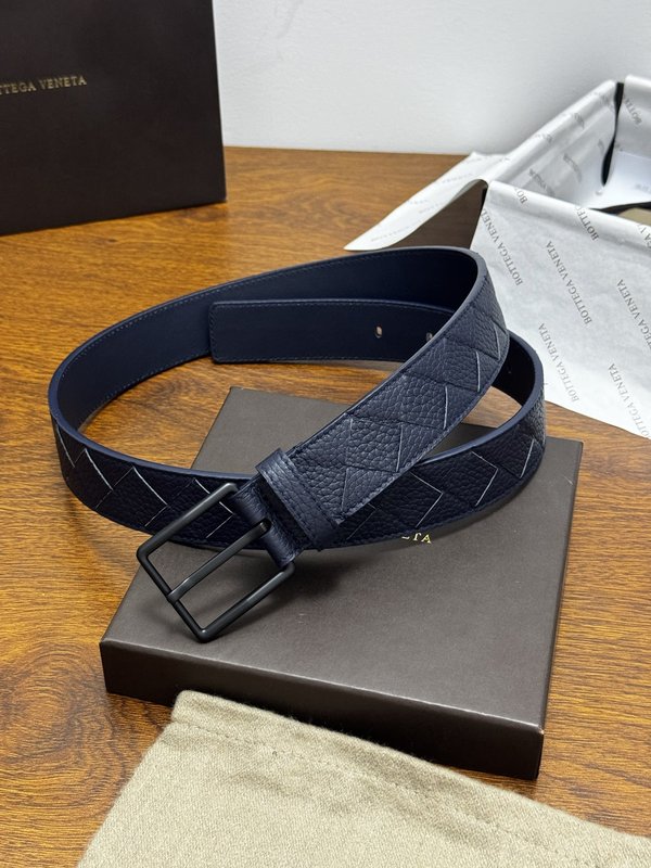BV 3.5cm 리치 그레인 웨빙 가죽 벨트 001-185308