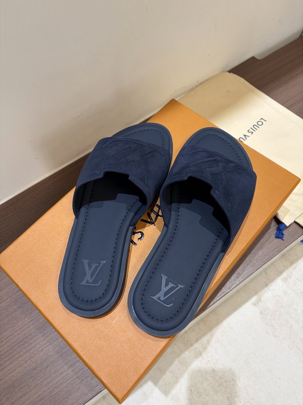 루이비통 스타일 소가죽 스웨이드 로퍼 001-185441