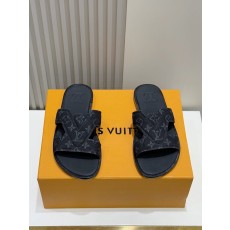 LV 오아시스 데님 가죽 남성 슬라이드 001-185468