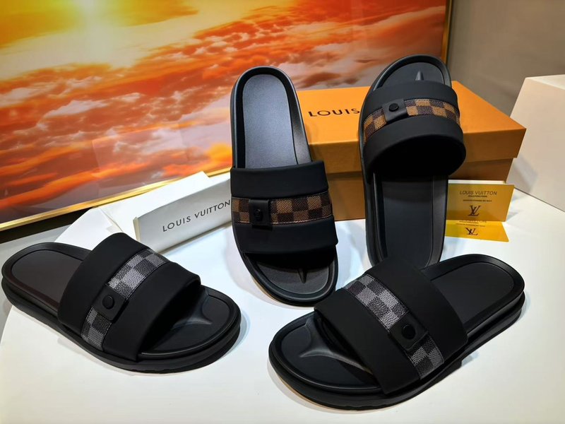 LV 뉴체크 패턴 버클 슬리퍼 001-185794