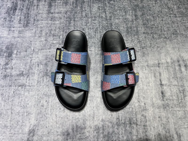 LV 남성용 블랙 캐주얼 슬리퍼 001-185809