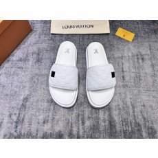 루이비통 남성 화이트 슬라이드 샌들 001-185819