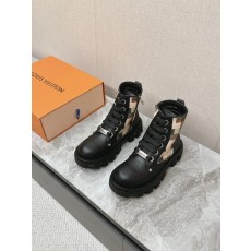 루이비통 두꺼운 밑창 커플 하이톱 가죽 신발 001-185906